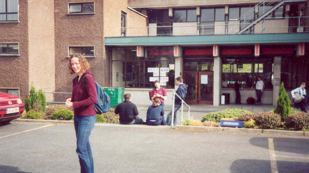 Photo of Meghan Anzelc (BS '03) standing at Mary I's campus in Limerick (early 